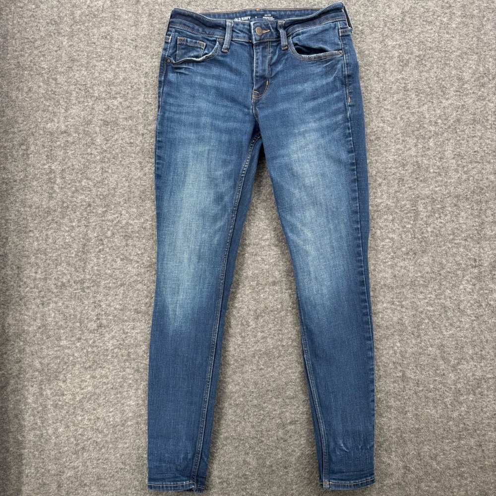 Old Navy Rockstar Super Skinny Mid-Rise Jeans Blue Medium Wash Size 4 Ankle